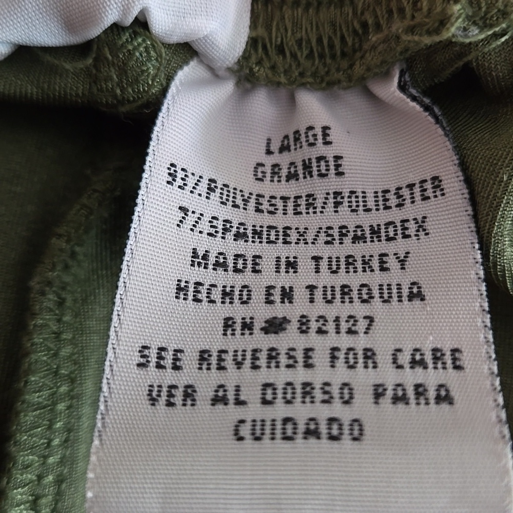 dB Line New York Olive Green Elastic Waist Pull on Pants Wide Leg Women size L - Picture 4 of 8